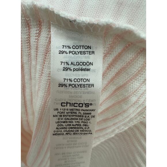 Chico's Shirt Women XL Shadow Stripe Mixed Tunic Knit Pattern Cottage Rose NWT - Picture 8 of 8